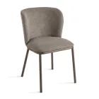 Juego de 2 sillas tapizadas en tela con estructura de metal pintado - Leandra Viadurini