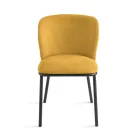 Juego de 2 sillas tapizadas en tela con estructura de metal pintado - Leandra Viadurini