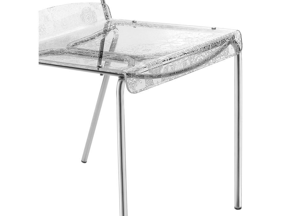 Juego de 2 sillas apilables de plexiglás Made in Italy - Nala Viadurini