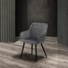 Conjunto de 2 sillas en tela efecto terciopelo - Plutonium Viadurini