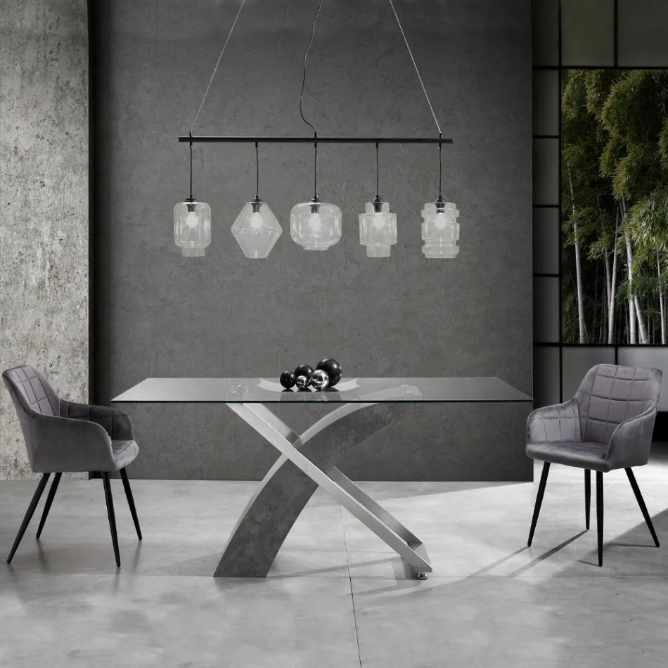 Conjunto de 2 sillas en tela efecto terciopelo - Plutonium Viadurini