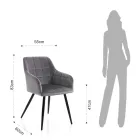 Conjunto de 2 sillas en tela efecto terciopelo - Plutonium Viadurini