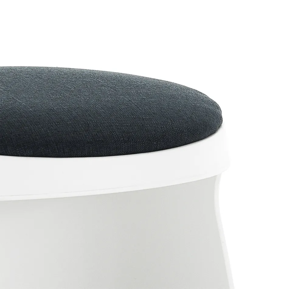 Conjunto de 2 taburetes de polipropileno y asiento de tela - Anchoa Viadurini