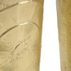 Juego de 3 jarrones de hierro dorado con decoraciones circulares en relieve - Walter Viadurini