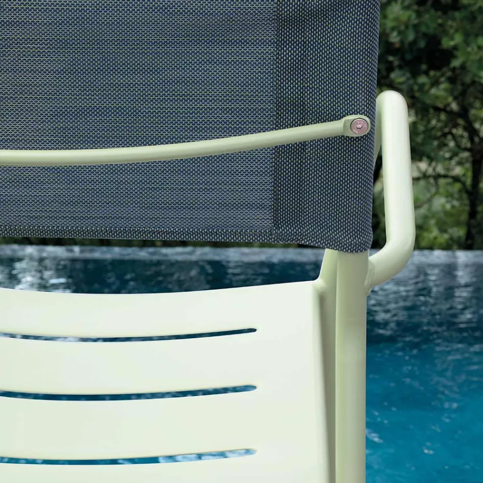 Juego de 4 Sillas de Jardín de Metal Galvanizado y Batyline - Prestigio Viadurini