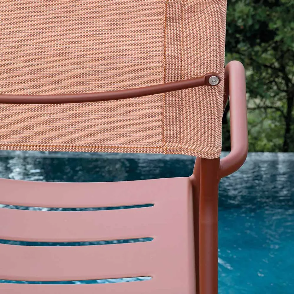 Juego de 4 Sillas de Jardín de Metal Galvanizado y Batyline - Prestigio Viadurini