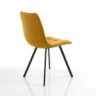 Juego de 4 sillas de comedor acolchadas y tapizadas en tela - Chimera Viadurini