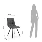 Juego de 4 sillas de comedor acolchadas y tapizadas en tela - Chimera Viadurini