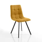 Juego de 4 sillas de comedor acolchadas y tapizadas en tela - Chimera Viadurini