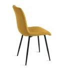 Juego de 4 sillas tapizadas en tela para sala de estar con base de metal - Proyecto Viadurini