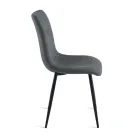 Juego de 4 sillas tapizadas en tela para sala de estar con base de metal - Proyecto Viadurini