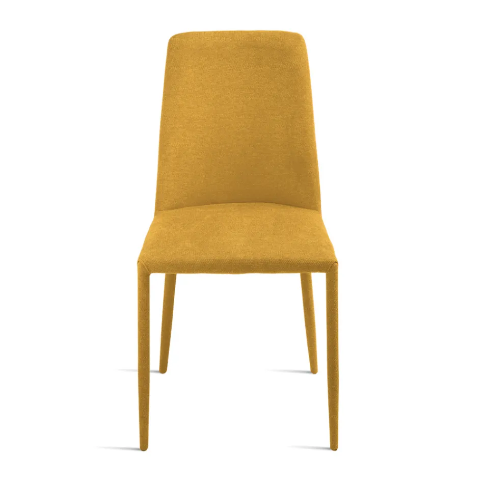 Juego de 4 sillas tapizadas en tela colorida y estructura tapizada - Luciana Viadurini