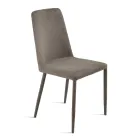 Juego de 4 sillas tapizadas en tela colorida y estructura tapizada - Luciana Viadurini