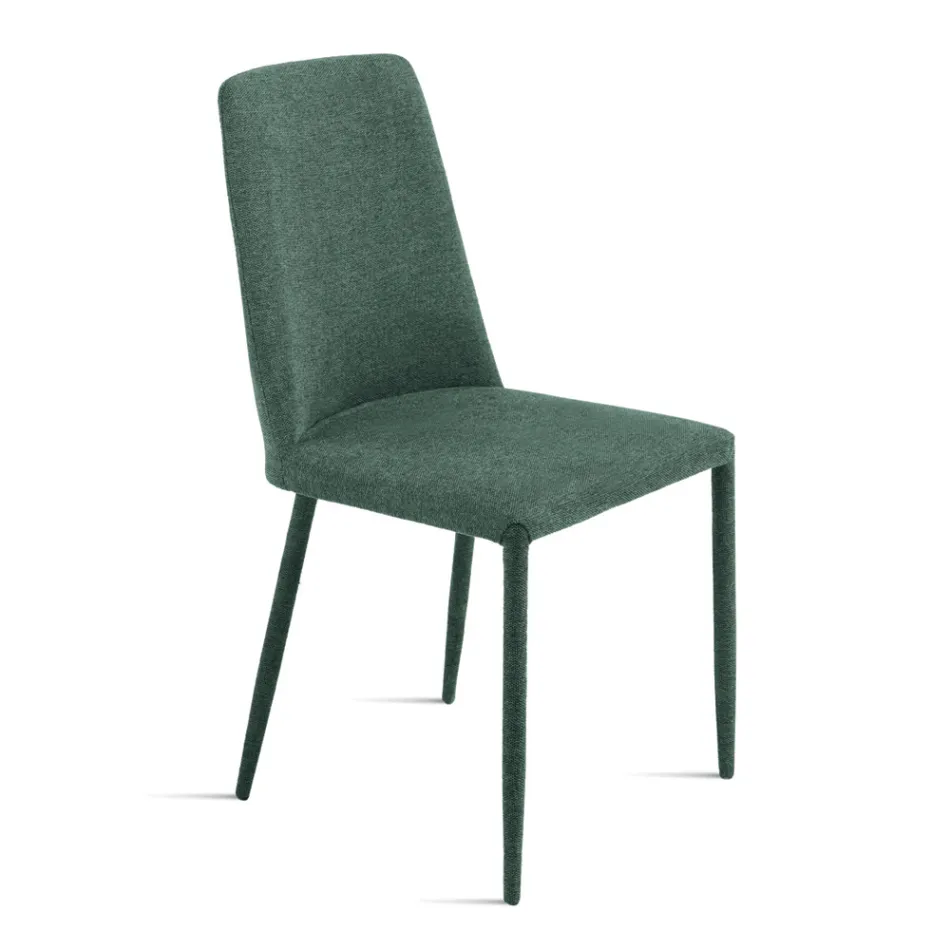 Juego de 4 sillas tapizadas en tela colorida y estructura tapizada - Luciana Viadurini