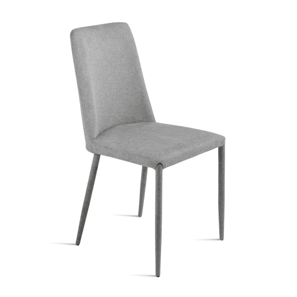 Juego de 4 sillas tapizadas en tela colorida y estructura tapizada - Luciana Viadurini