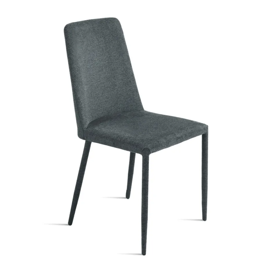 Juego de 4 sillas tapizadas en tela colorida y estructura tapizada - Luciana Viadurini