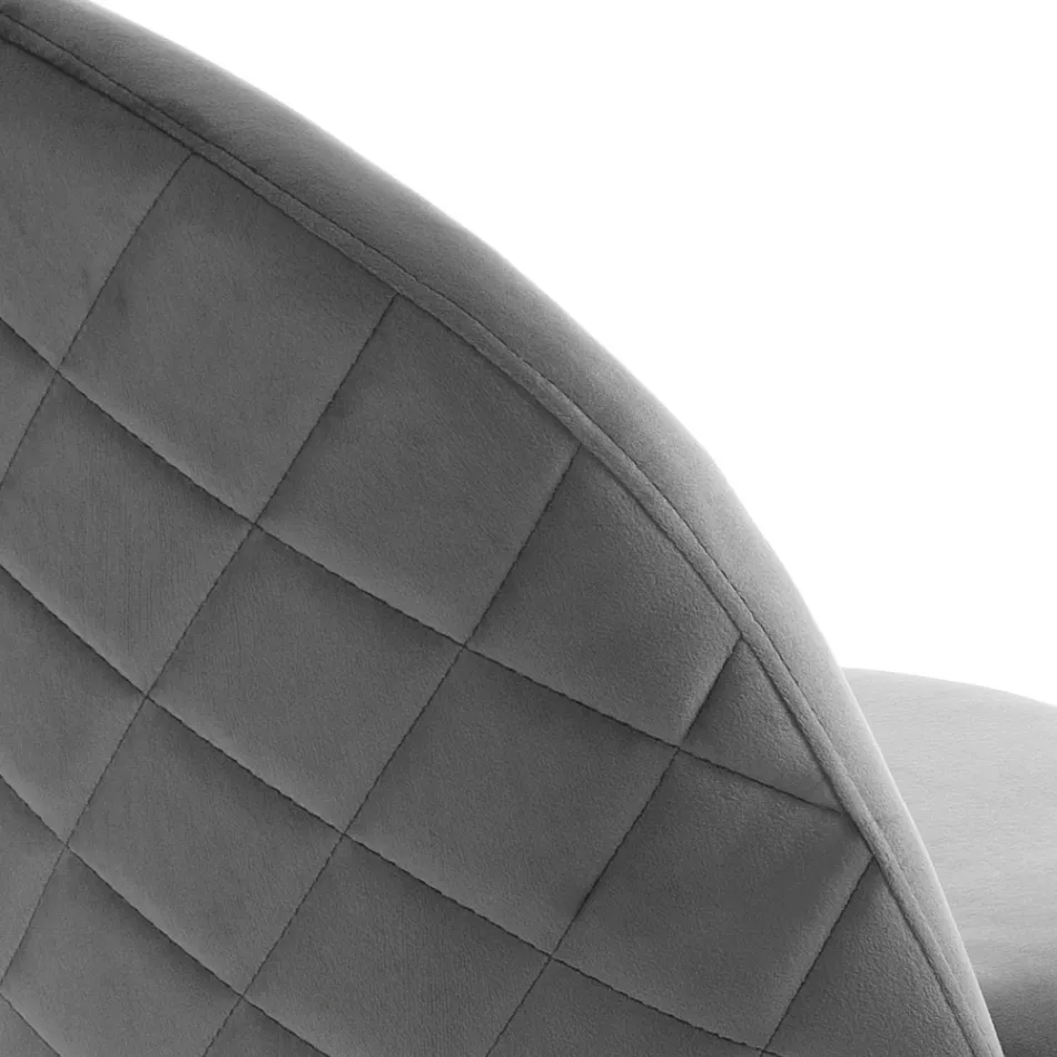 Conjunto de 4 Sillas en Tejido de Microfibra Efecto Terciopelo - Terbio Viadurini