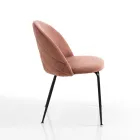 Conjunto de 4 Sillas en Tejido de Microfibra Efecto Terciopelo - Terbio Viadurini