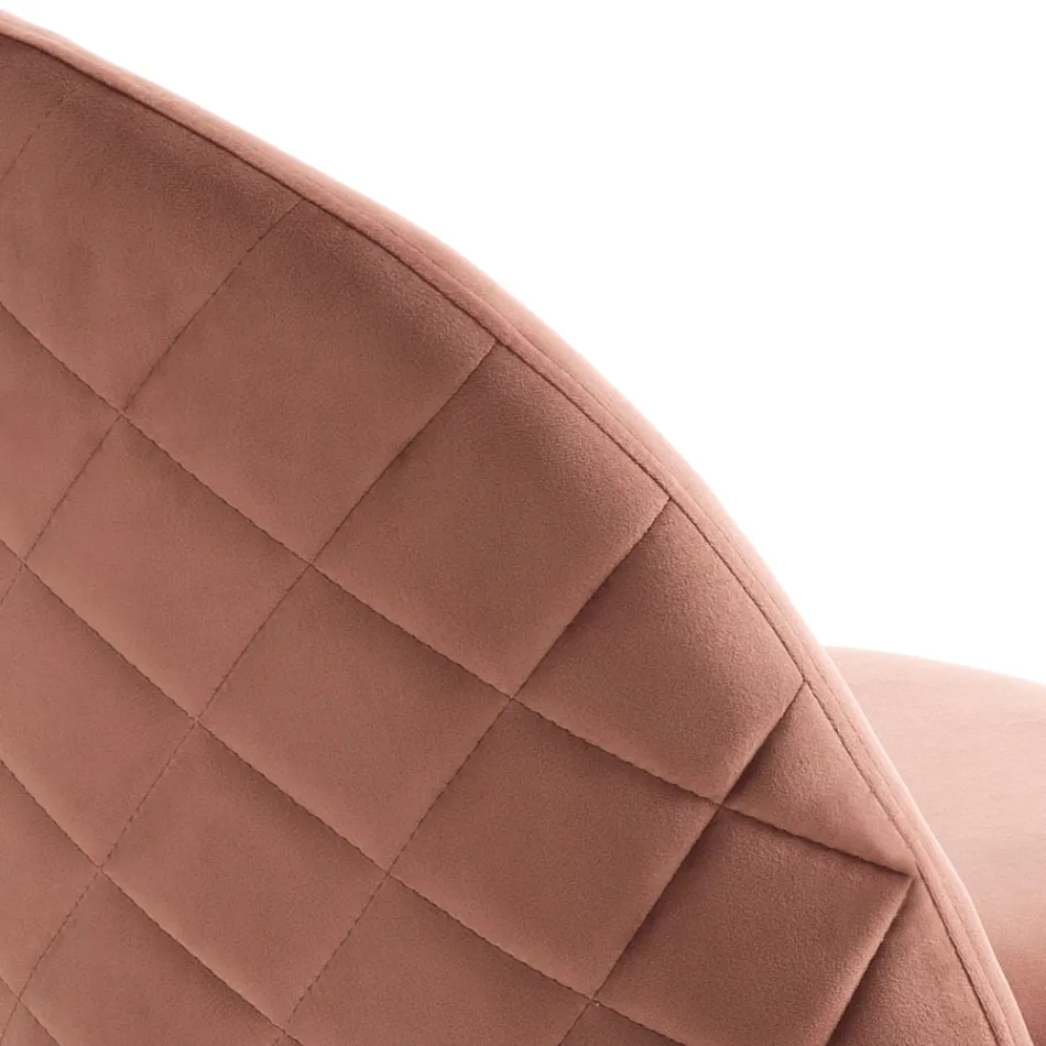 Conjunto de 4 Sillas en Tejido de Microfibra Efecto Terciopelo - Terbio Viadurini