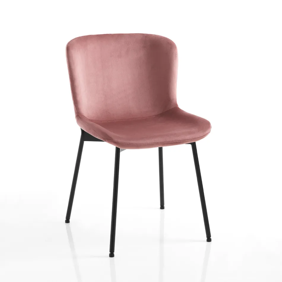 Conjunto de 4 sillas de tela y pies basculantes - Dentice Viadurini