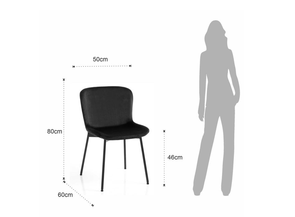 Conjunto de 4 sillas de tela y pies basculantes - Dentice Viadurini