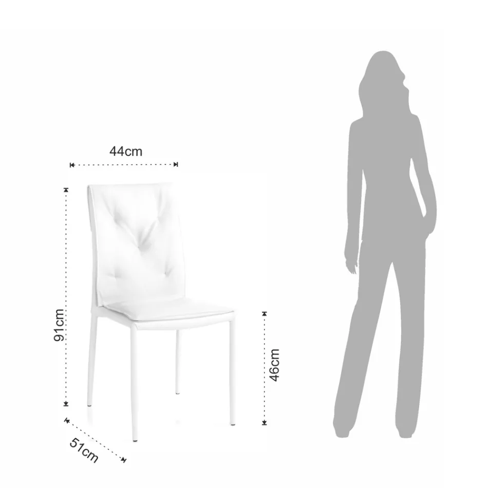 Conjunto de 4 Sillas Tapizadas en Piel Sintética Diferentes Acabados - Uranio Viadurini