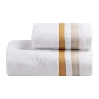 Juego de toallas faciales para invitados de algodón de rizo con doble volante Serenity Viadurini