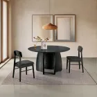 Juego de dos sillas de madera ecológicas con asiento tapizado en tela - Nadir Viadurini