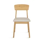 Juego de dos sillas de madera ecológicas con asiento tapizado en tela - Nadir Viadurini