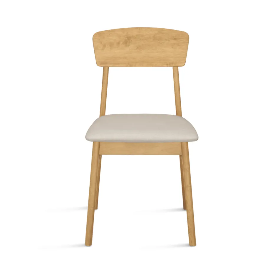Juego de dos sillas de madera ecológicas con asiento tapizado en tela - Nadir Viadurini
