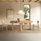 Juego de dos sillas de madera ecológicas con asiento tapizado en tela - Nadir Viadurini