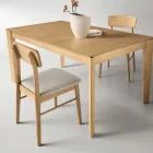Juego de dos sillas de madera ecológicas con asiento tapizado en tela - Nadir Viadurini