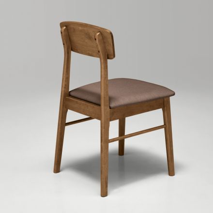 Juego de dos sillas de madera ecológicas con asiento tapizado en tela - Nadir Viadurini