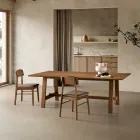 Juego de dos sillas de madera ecológicas con asiento tapizado en tela - Nadir Viadurini