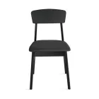 Juego de dos sillas de madera ecológicas con asiento tapizado en tela - Nadir Viadurini