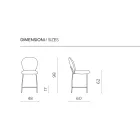 Juego de dos taburetes de tela con acolchado y estructura metálica - Lior Viadurini