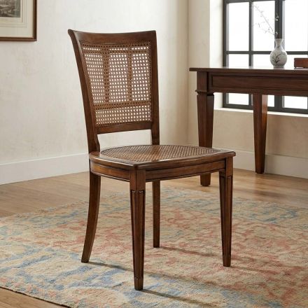 Juego de cuatro sillas clásicas de madera Bassano, fabricadas en Italia - Angelite Viadurini