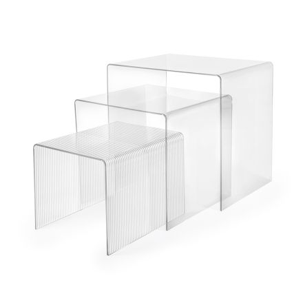 Juego de tres mesas nido de plexiglás fabricadas en Italia - Leandro Viadurini