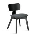 Juego de dos sillas con acabado efecto madera y asiento tapizado en tela - Antea