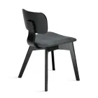 Juego de dos sillas con acabado efecto madera y asiento tapizado en tela - Antea Viadurini