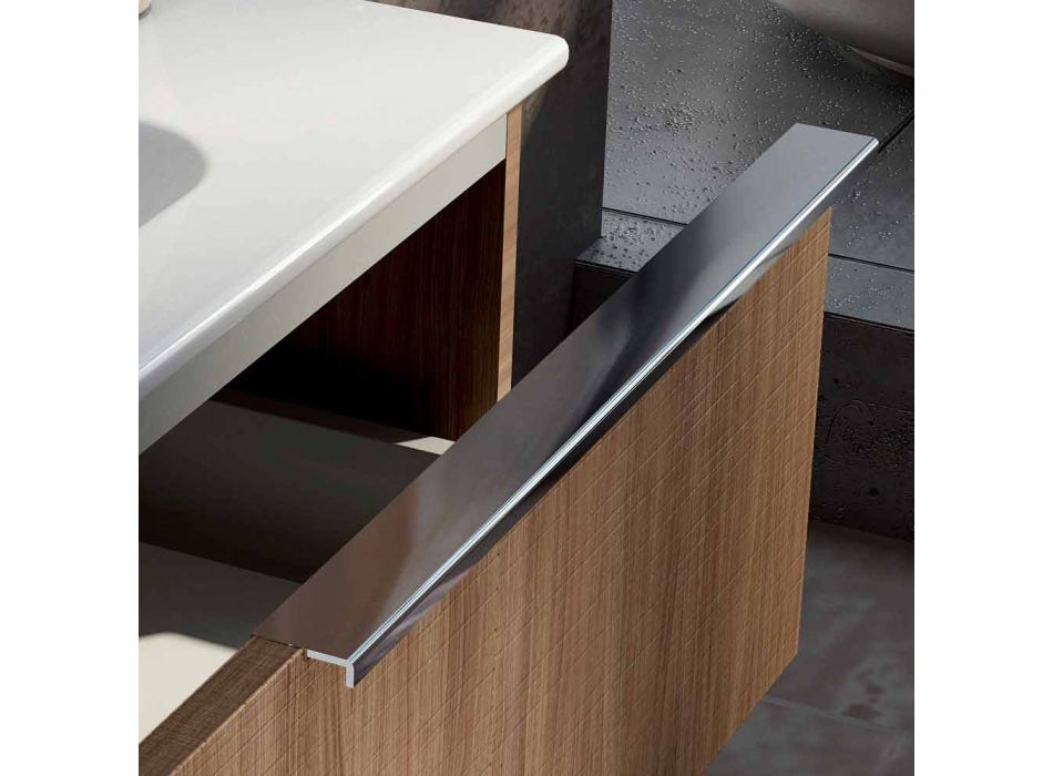 Conjunto de muebles de baño de madera de diseño colgante hecho en Italia Cesena Viadurini
