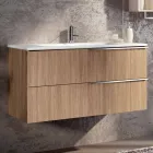 Conjunto de muebles de baño de madera de diseño colgante hecho en Italia Cesena Viadurini