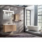 Conjunto de muebles de baño de madera de diseño colgante hecho en Italia Cesena Viadurini
