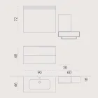 Conjunto de muebles de baño de madera de diseño colgante hecho en Italia Cesena Viadurini