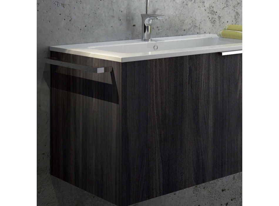 Conjunto de madera de diseño de muebles de baño suspensión made in Italy Sad Viadurini