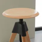 Taburete Screw en haya natural y detalles en polipropileno Sit Viadurini