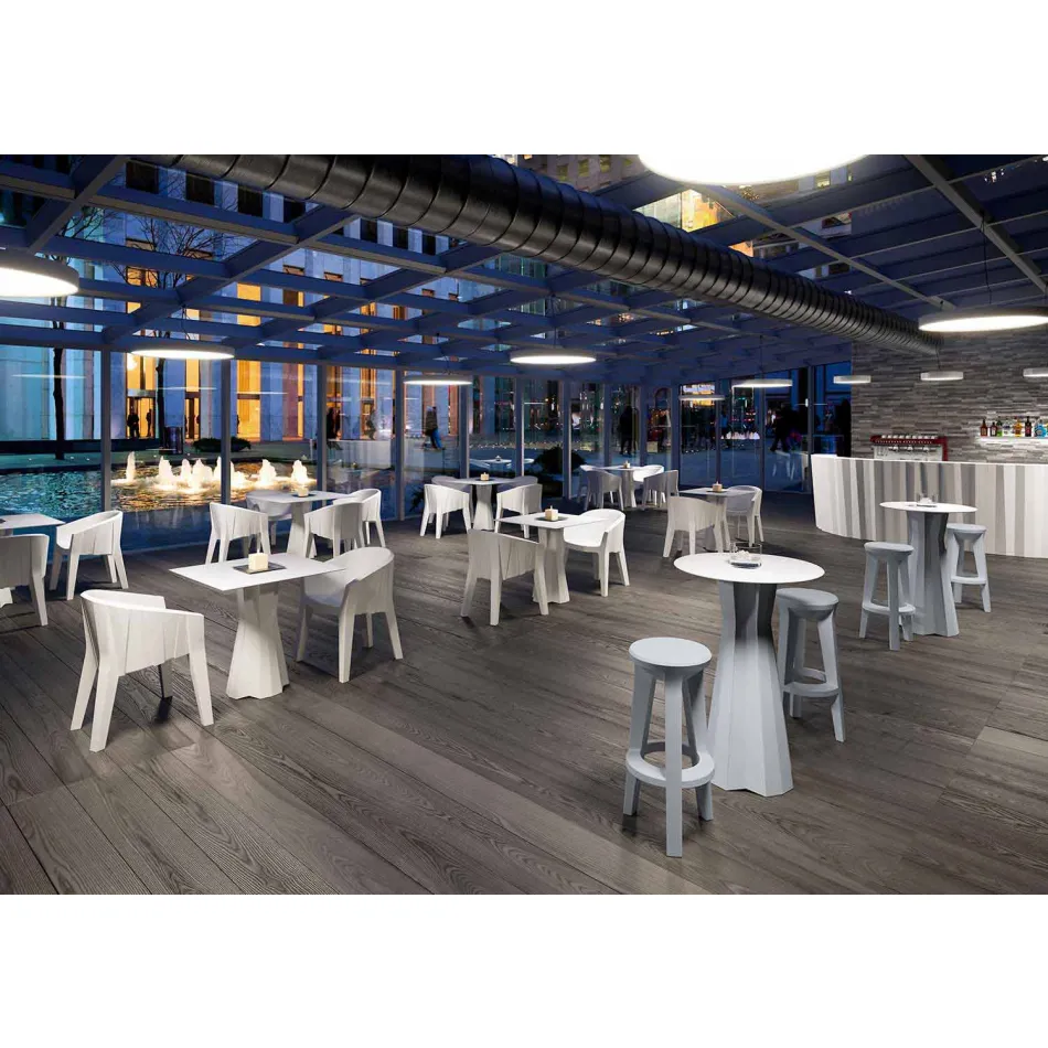 Taburete de bar de diseño alto en polietileno Made in Italy - Tinuccia Viadurini