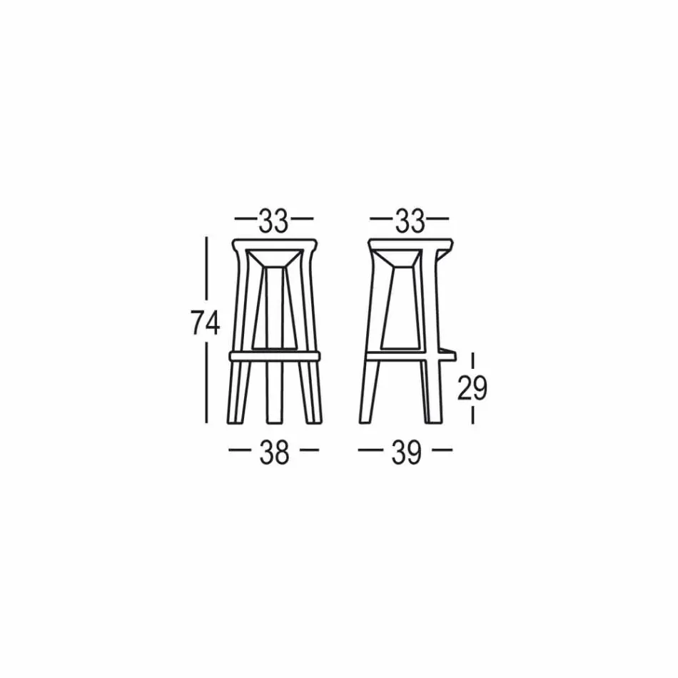 Taburete de bar de diseño alto en polietileno Made in Italy - Tinuccia Viadurini