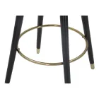 Taburete de bar alto en madera y metal con asiento en poliéster - Enzo Viadurini