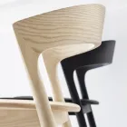 Taburete alto de cocina con estructura de madera de fresno Made in Italy - Oslo Viadurini